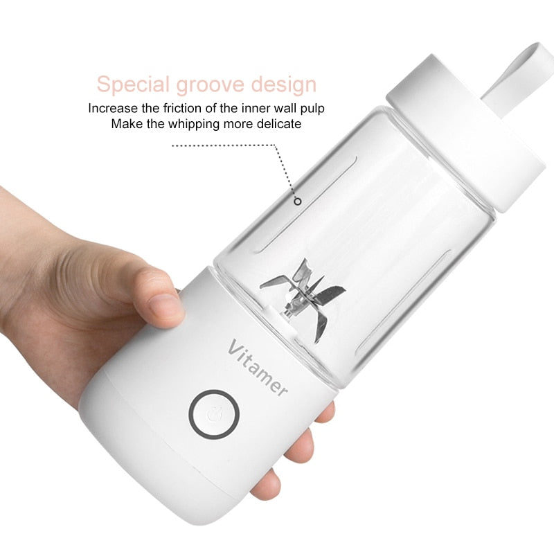 Portable Blender Juicer Electric USB Rechargeable Mixer Smoothie Slushy Cup Fresh Juice Blender Bottle USB Charging Kitchen Gadgets