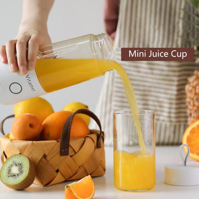 Portable Blender Juicer Electric USB Rechargeable Mixer Smoothie Slushy Cup Fresh Juice Blender Bottle USB Charging Kitchen Gadgets