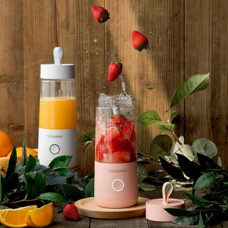 Portable Blender Juicer Electric USB Rechargeable Mixer Smoothie Slushy Cup Fresh Juice Blender Bottle USB Charging Kitchen Gadgets