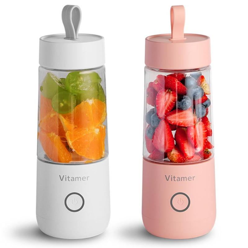 Portable Blender Juicer Electric USB Rechargeable Mixer Smoothie Slushy Cup Fresh Juice Blender Bottle USB Charging Kitchen Gadgets