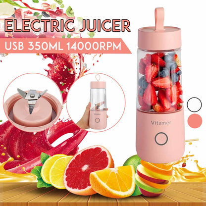 Portable Blender Juicer Electric USB Rechargeable Mixer Smoothie Slushy Cup Fresh Juice Blender Bottle USB Charging Kitchen Gadgets